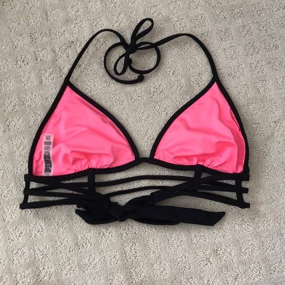PINK Black Swim Top - Picture 2 of 3
